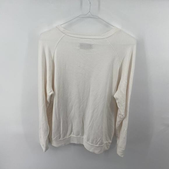 M/F People Peru White Long Sleeve Raglan Cotton T-Shirt Soft Stretch Size S - Picture 1 of 7